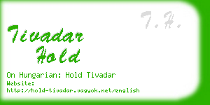 tivadar hold business card